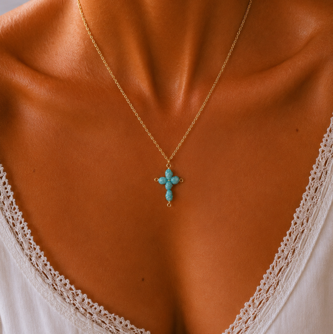 Blue Cross Necklace