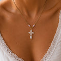 Blush Pearl Cross Necklace